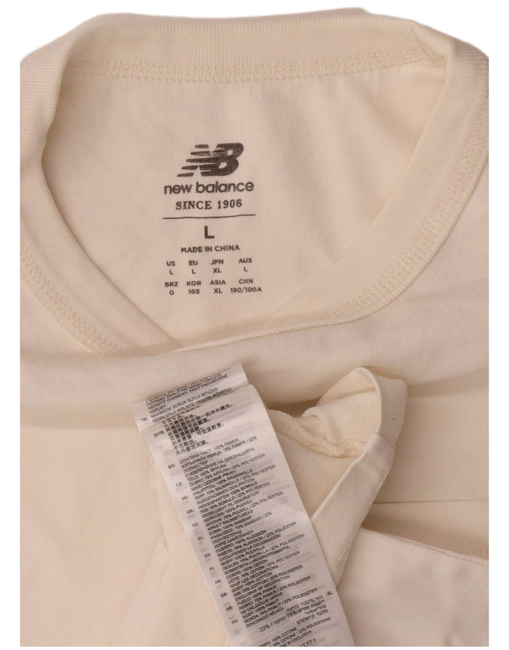 Camiseta masculina NEW BALANCE grande algodão off white