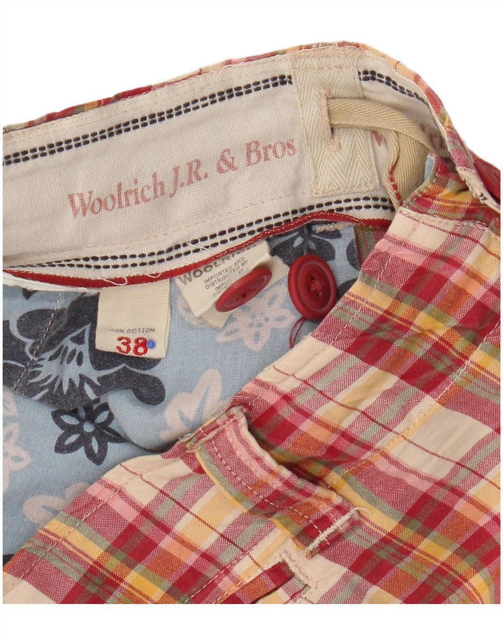 Woolrich Mens Chino Shorts W38 XL Algodão xadrez multicolorido