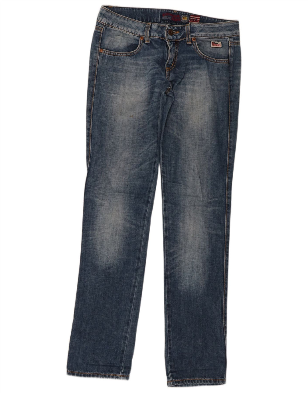 Calça jeans reta feminina Roy Rogers W28 L33 algodão azul