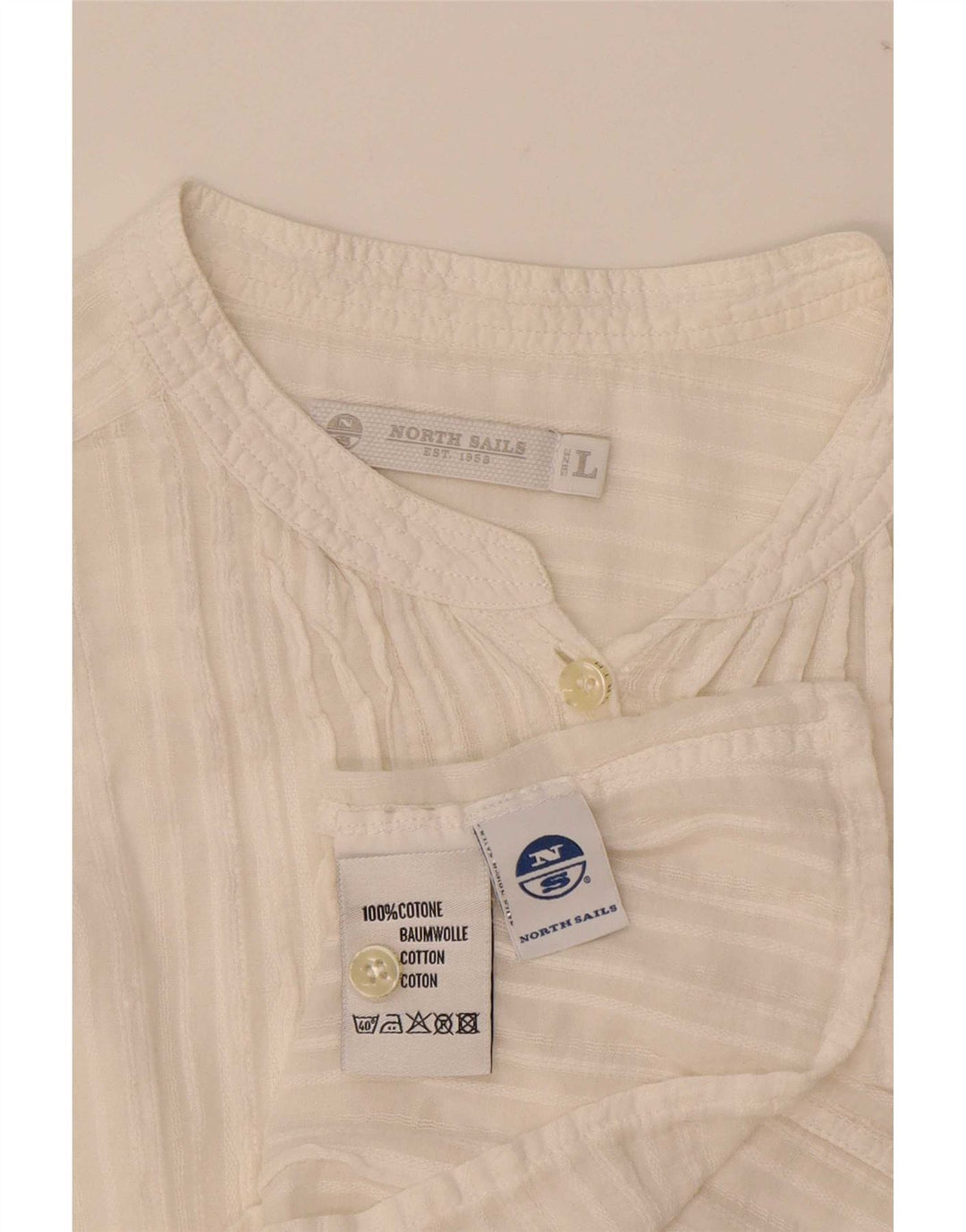 Blusa feminina North Sails manga 3/4 Reino Unido 14 grande algodão branco