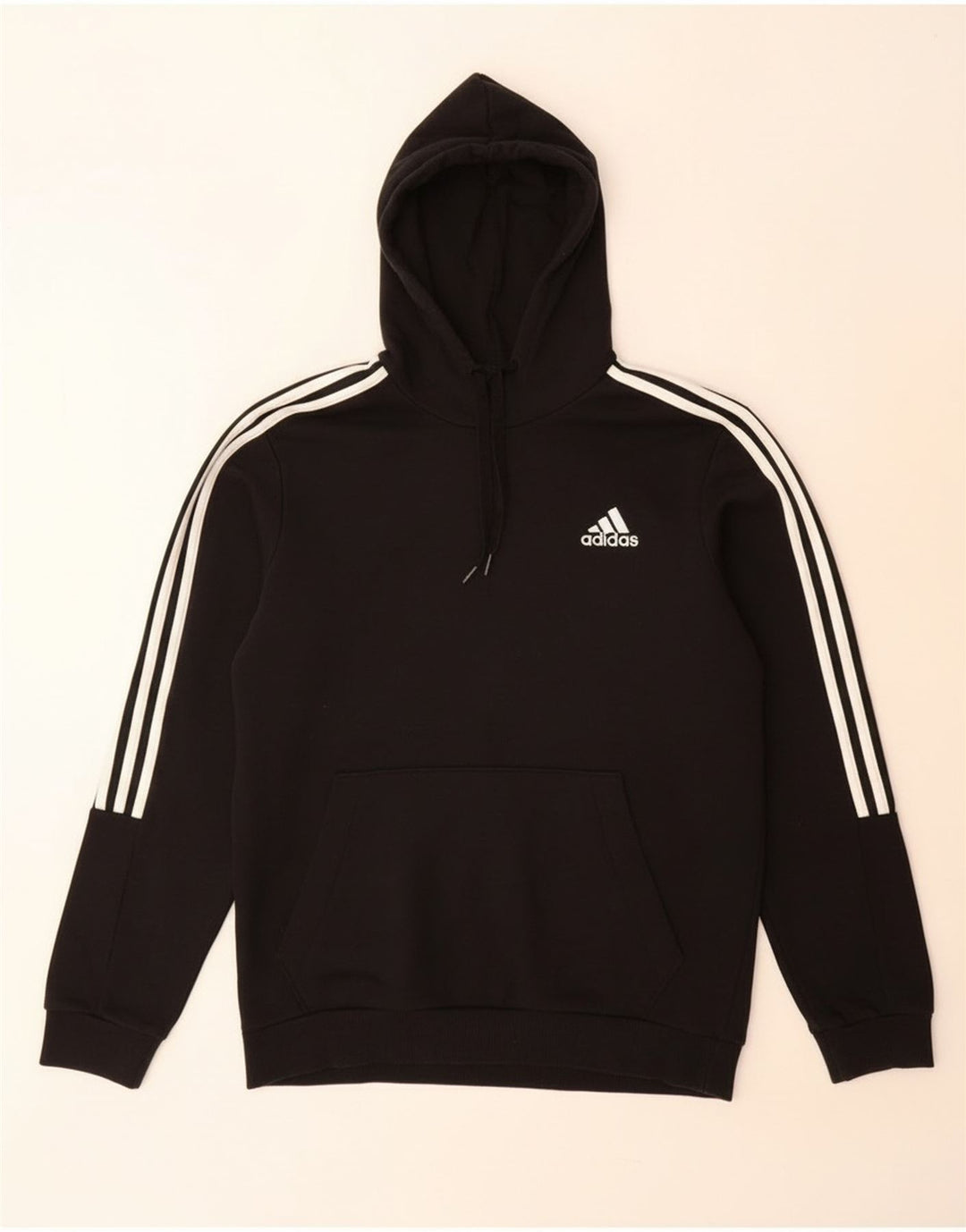 Adidas Mens Hoodie Jumper Médio Algodão Preto