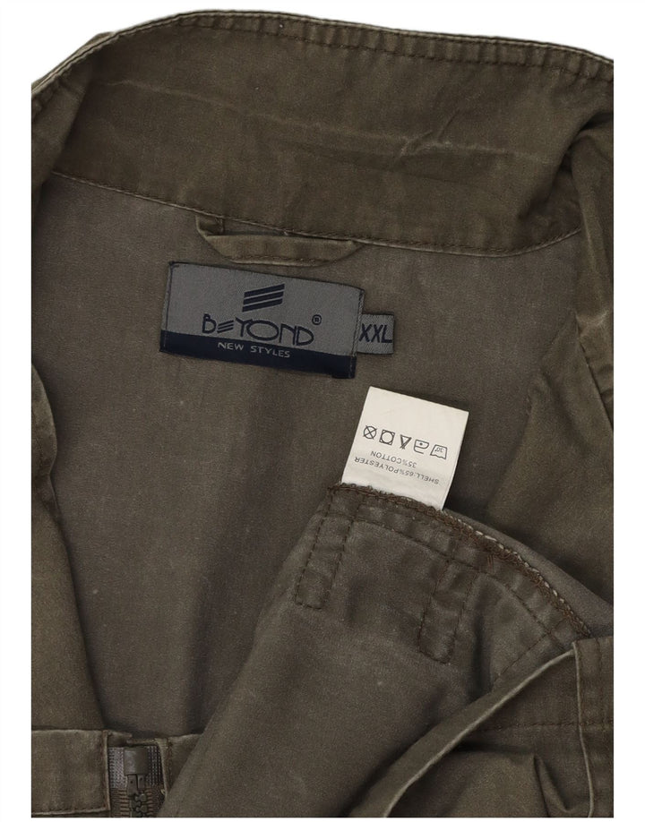 Beyond Mens Utility Gilet UK 44 2XL Algodão cáqui