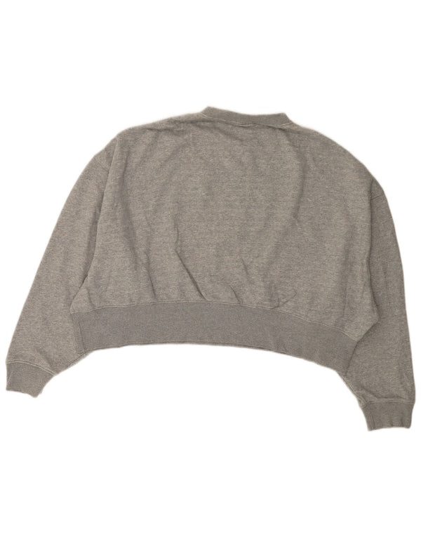 NIKE feminino oversized crop moletom jumper UK 14 médio cinza algodão