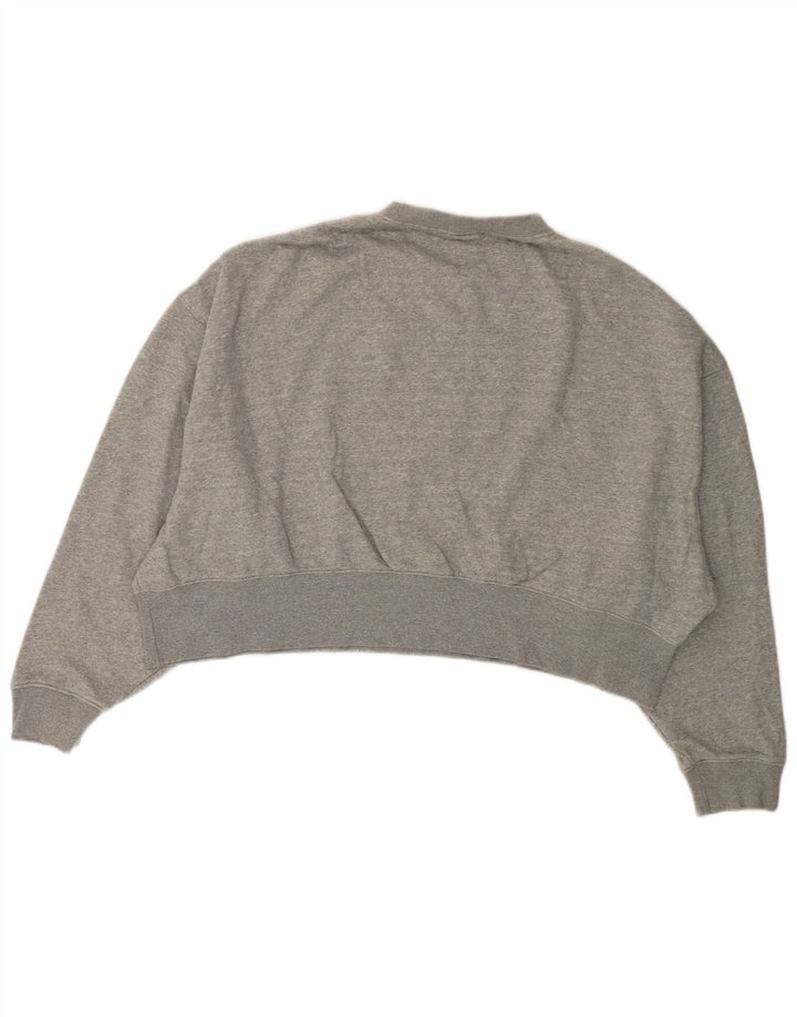 NIKE feminino oversized crop moletom jumper UK 14 médio cinza algodão