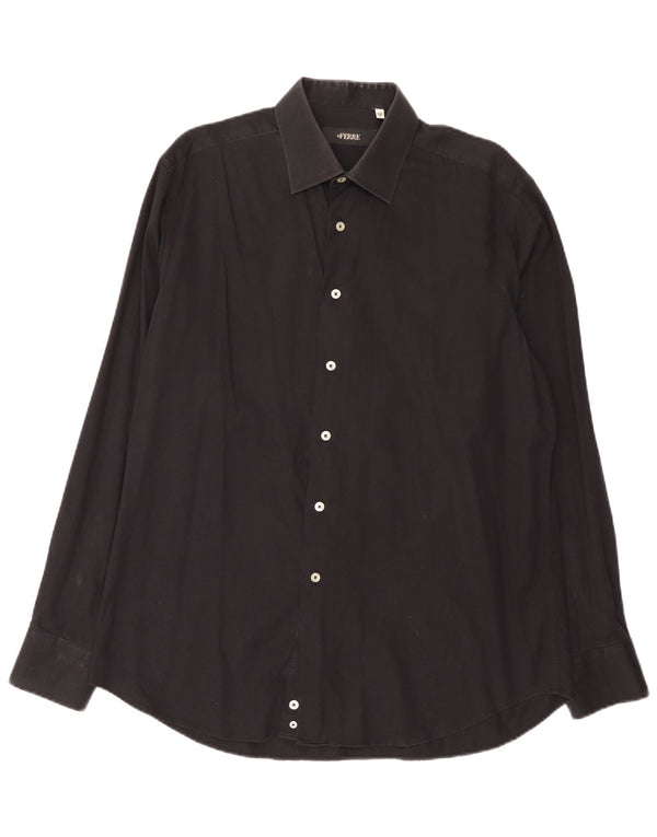 Camisa masculina Ferre tamanho 43 17 XL algodão preto