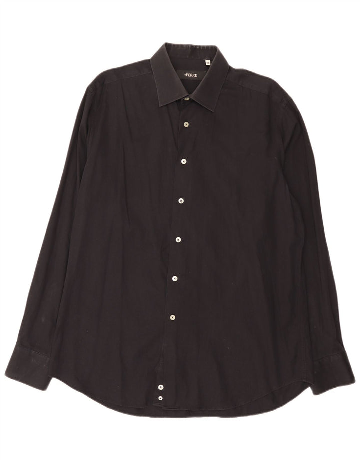 Camisa masculina Ferre tamanho 43 17 XL algodão preto