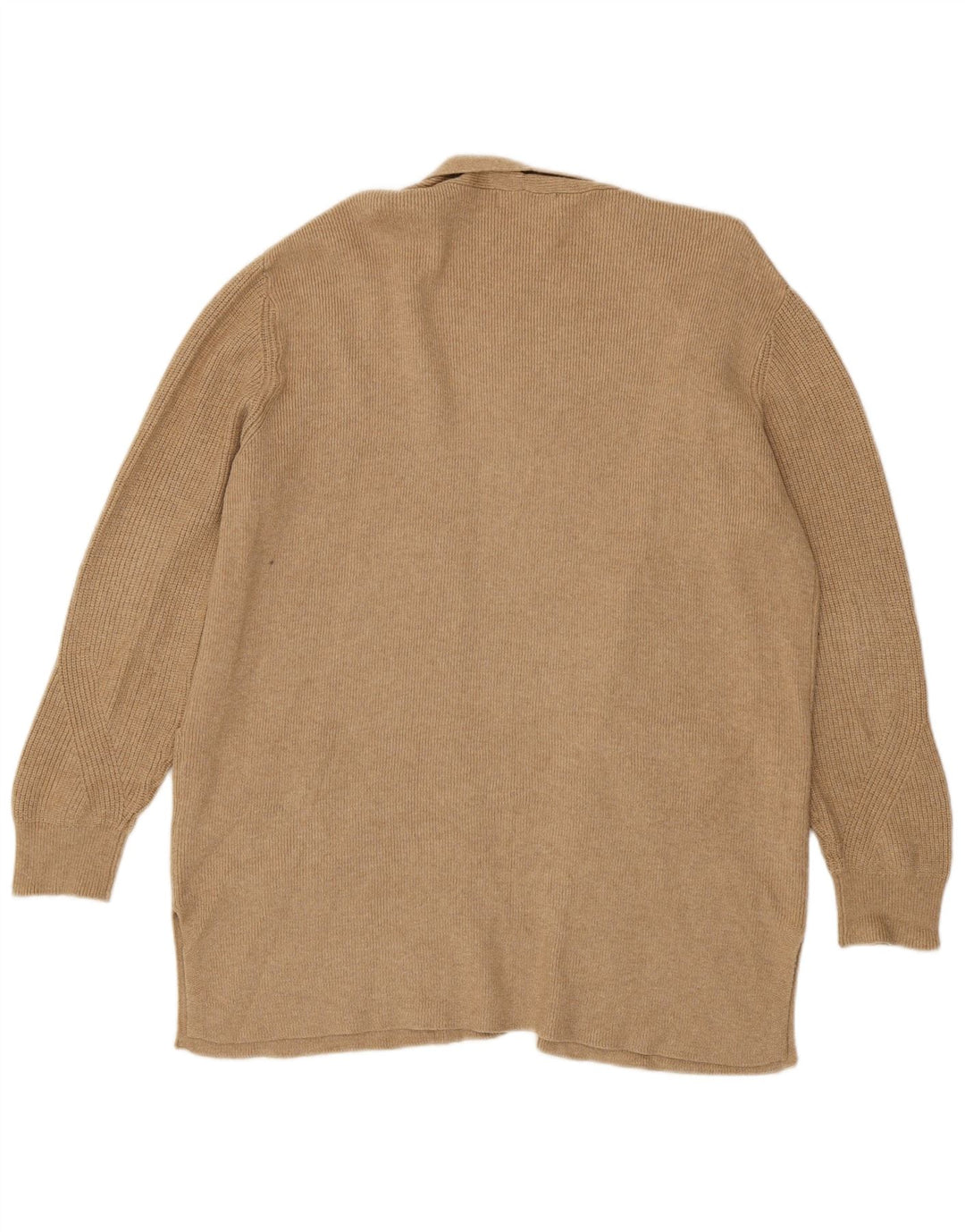 Marks & Spencer Suéter feminino Longline Open Cardigan Reino Unido 16 Grande Bege