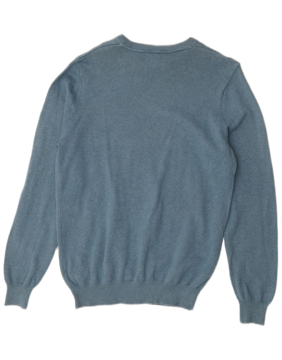 Suéter masculino Marks & Spencer com gola canoa de algodão azul médio