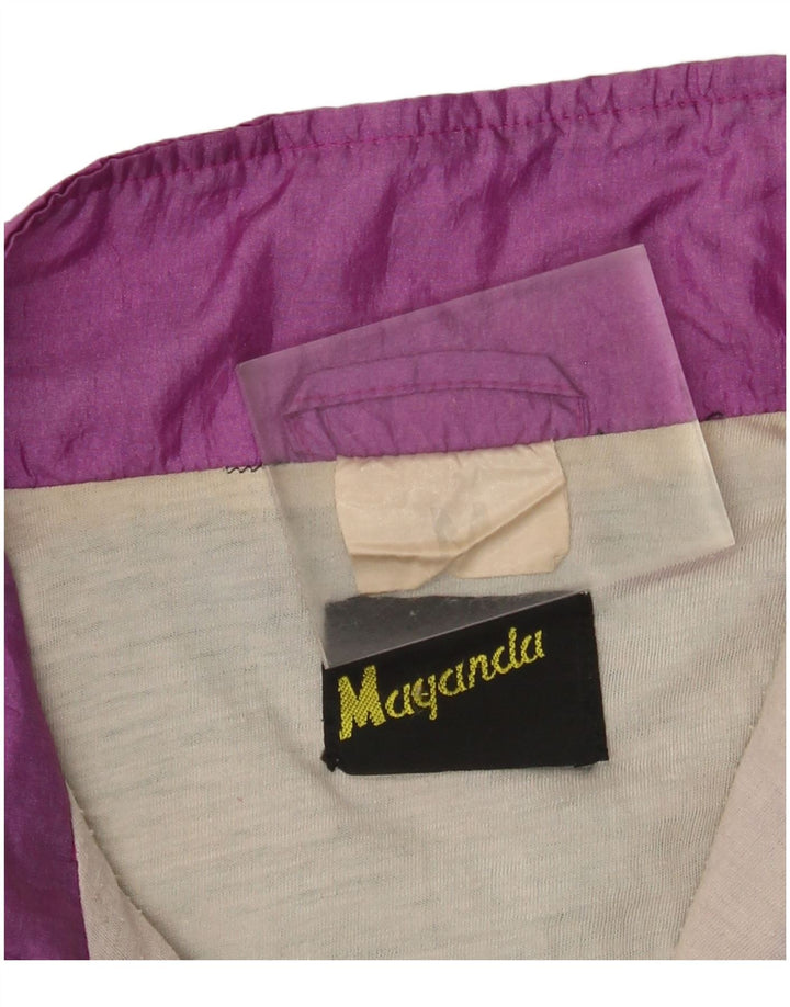 Jaqueta superior de agasalho masculino vintage médio preto colorblock nylon
