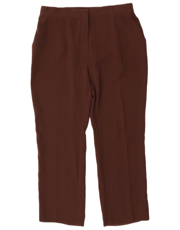 Calça chino feminina Marks & Spencer de cintura alta Reino Unido 16 grande W34 L28 marrom