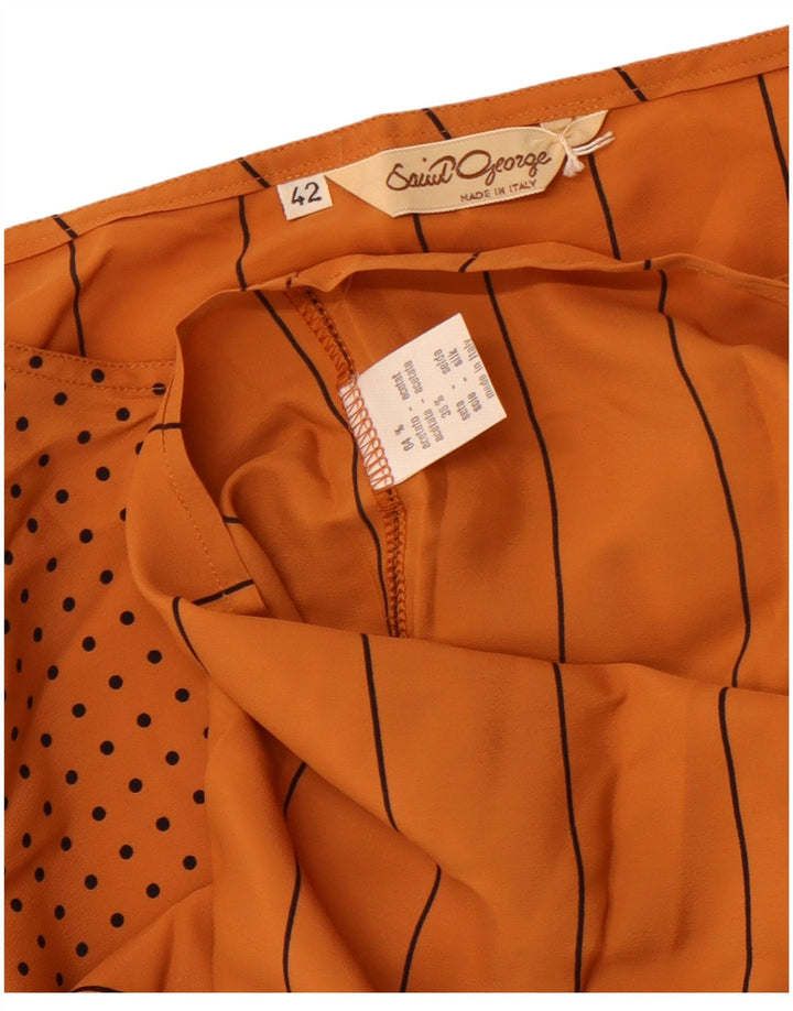 Blusa feminina Saint George Top IT 42 acetato risca de giz marrom médio