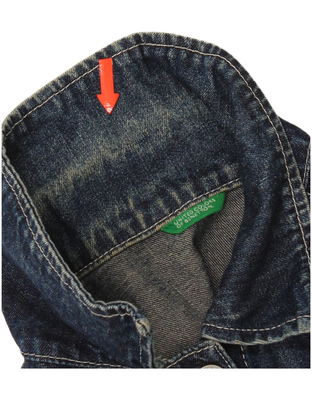 Jaqueta jeans feminina Benetton UK 10 algodão azul pequeno
