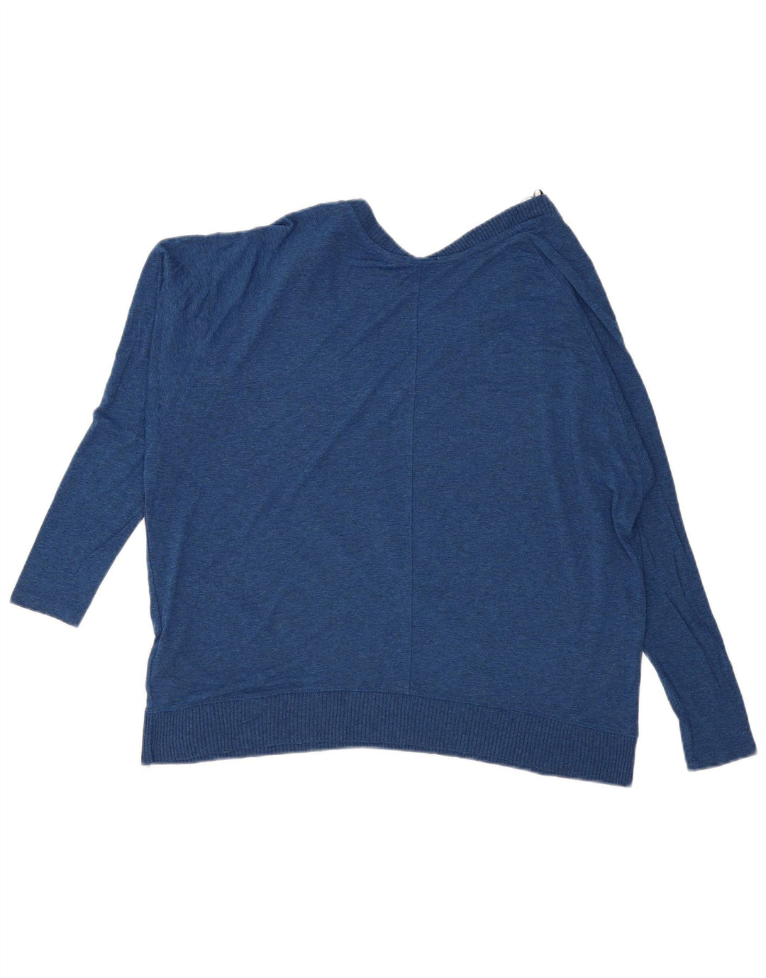 Zara Top feminino oversized manga comprida Reino Unido 14 Viscose azul médio