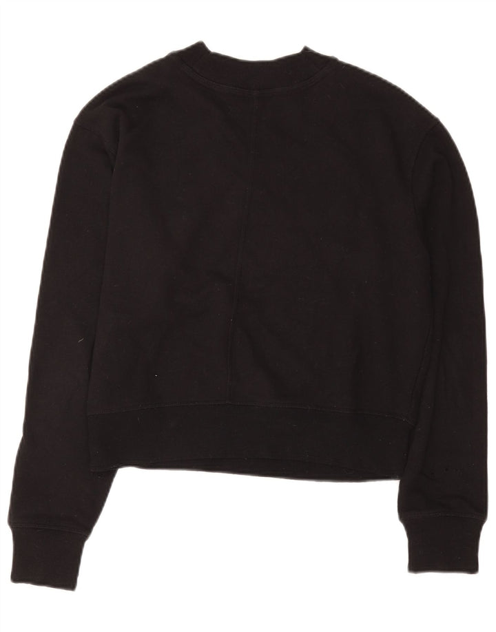 Moletom feminino Calvin Klein Crop Graphic Jumper UK 12 Médio Preto