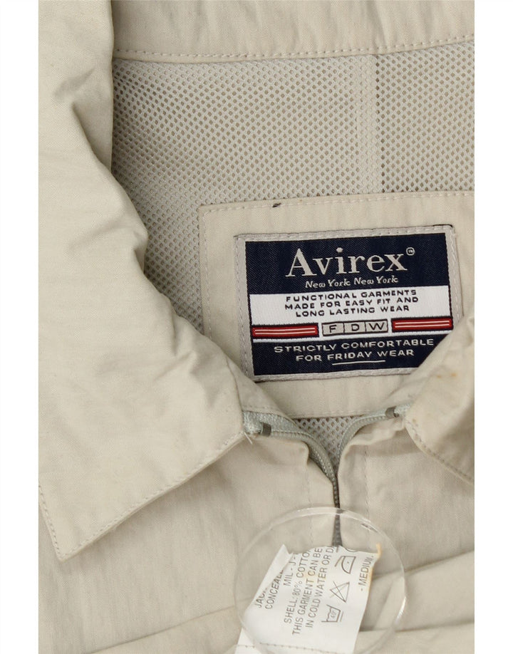 Jaqueta bomber masculina Avirex UK 38 algodão bege médio