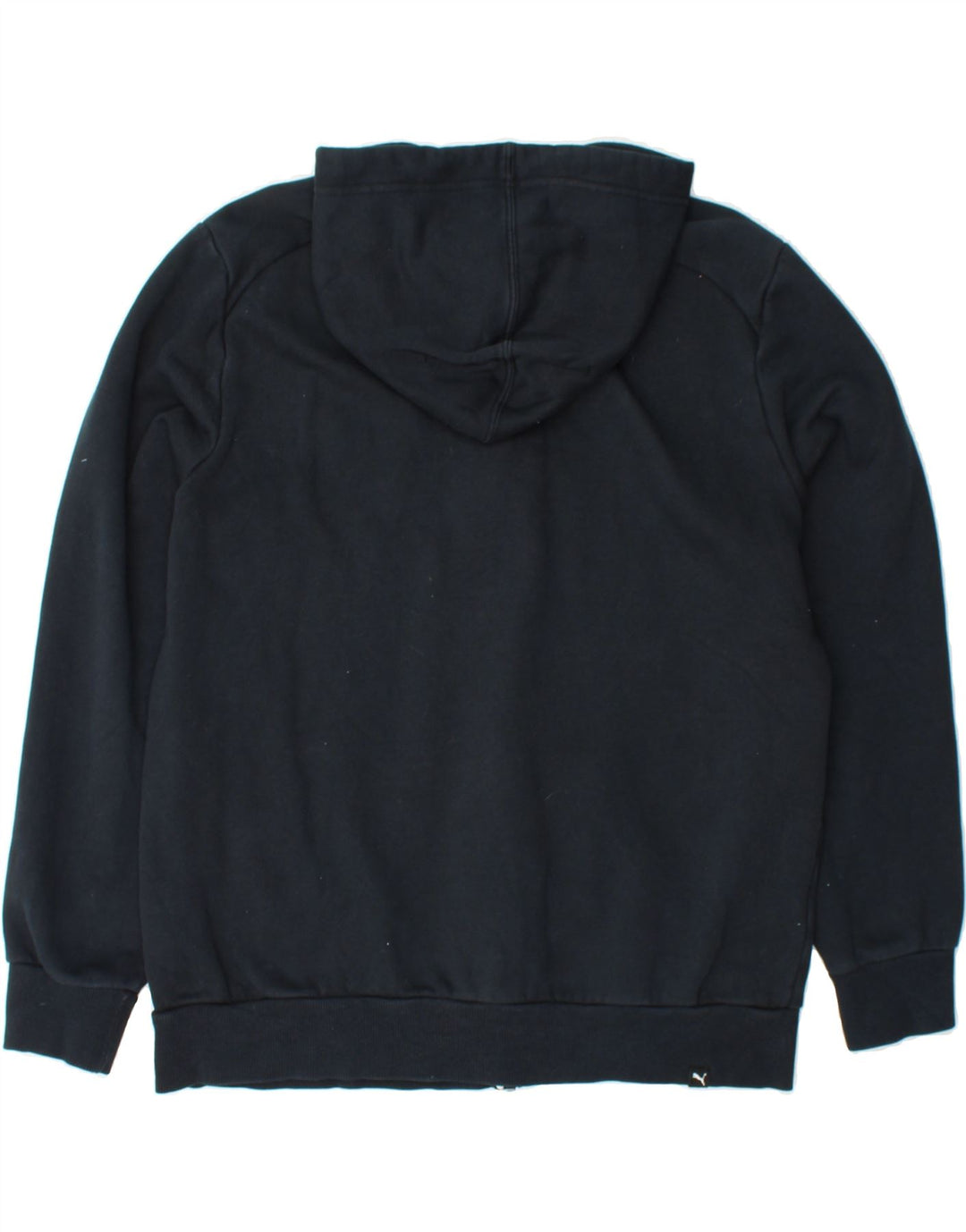 PUMA Mens Graphic Zip Hoodie Sweater Large Navy Blue Cotton Vintage Puma and Second-Hand Puma from Messina Hembry 