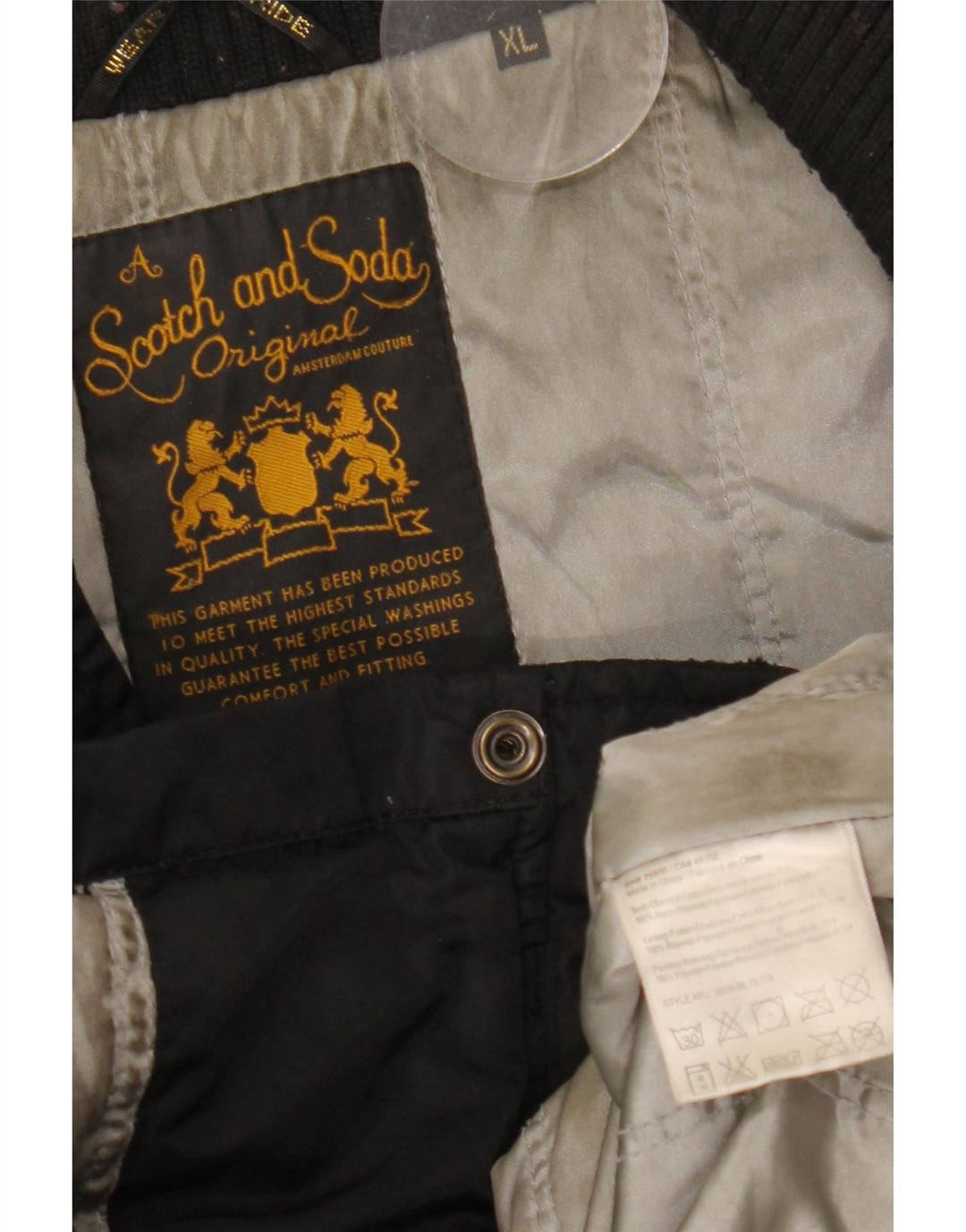 Jaqueta utilitária masculina Scotch & Soda Reino Unido 42 XL preto nylon