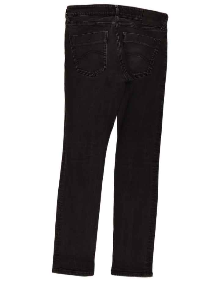 Tommy Hilfiger Masculino Slim Jeans W32 L32 Algodão Preto