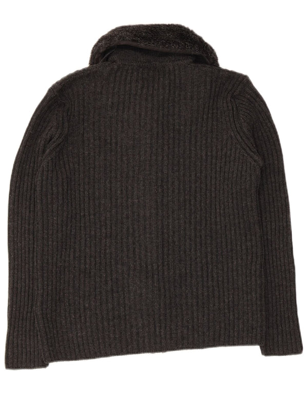 Suéter cardigã feminino Marks & Spencer Reino Unido 12 cinza médio acrílico