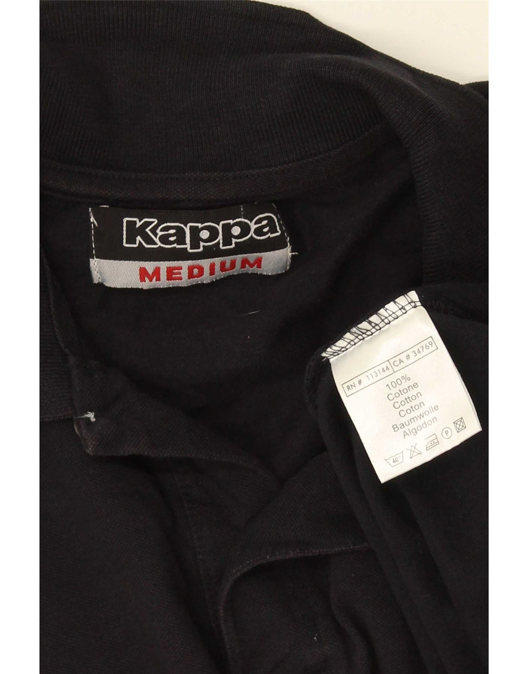 Camisa polo masculina Kappa de algodão preto médio