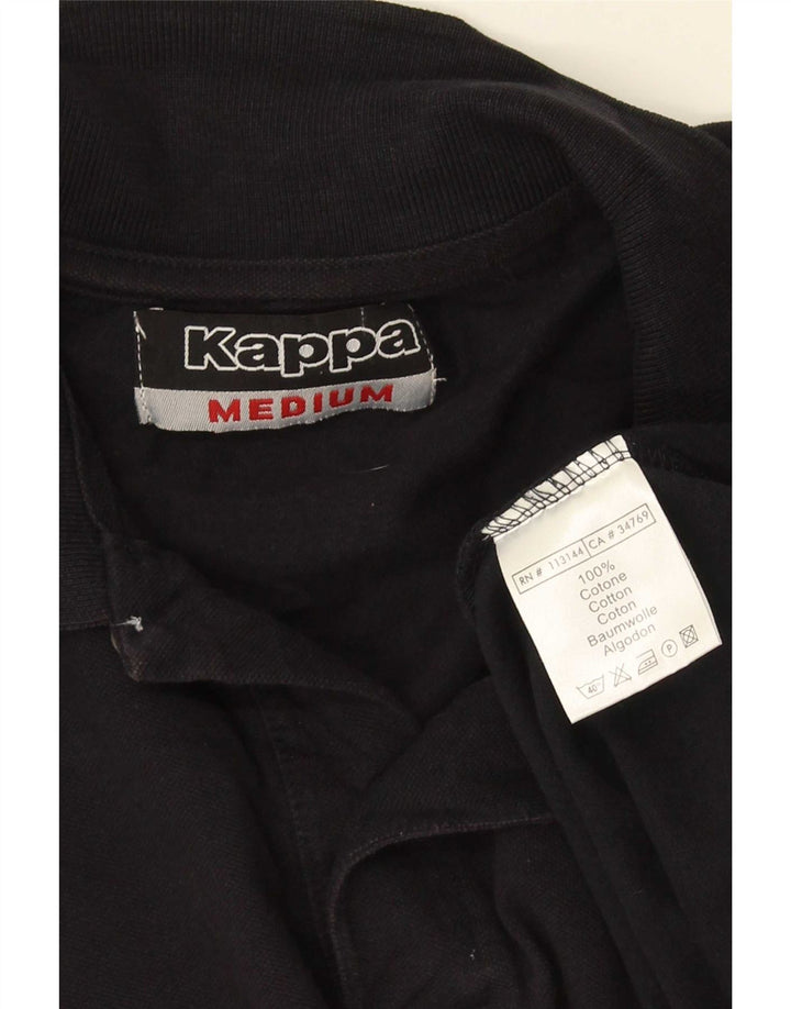 Camisa polo masculina Kappa de algodão preto médio
