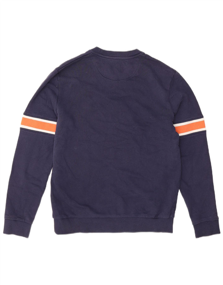 Lyle & Scott moletom masculino jumper pequeno azul marinho algodão colorblock
