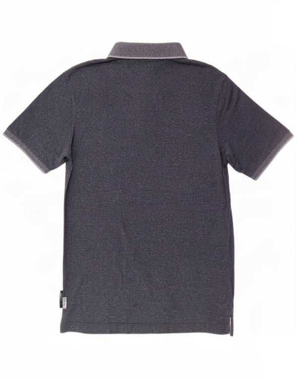 Camisa polo masculina Superdry grande algodão manchado azul marinho