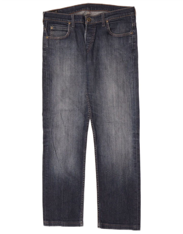 Lee Mens Powell Straight Jeans W33 L30 Azul Algodão