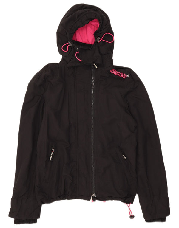 Jaqueta corta-vento feminina Superdry Windcheater Graphic UK 14 médio preto
