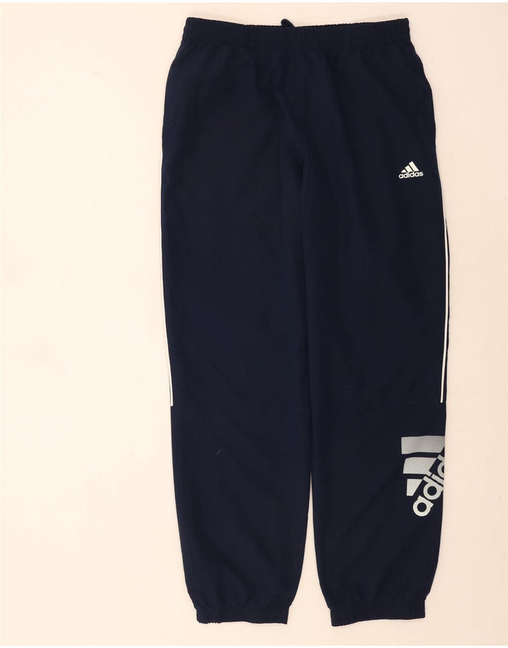Calças de Agasalho Masculinas Adidas com Estampa, Tamanho Large, Azul Marinho, Poliéster