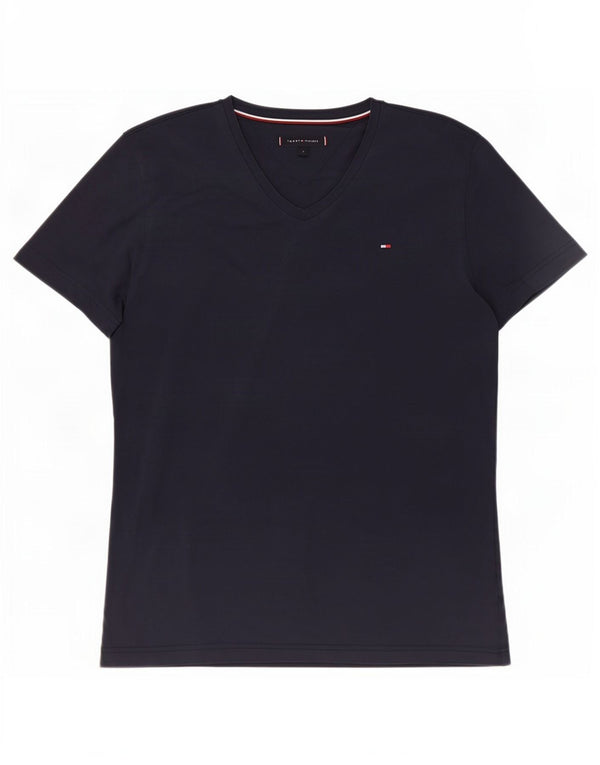 Tommy Hilfiger Womens T-Shirt Top UK 14 Large Navy Blue Cotton