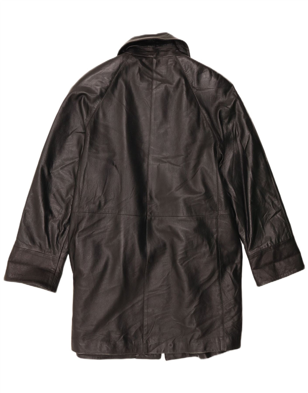 Casaco de couro feminino vintage IT 42 couro preto médio