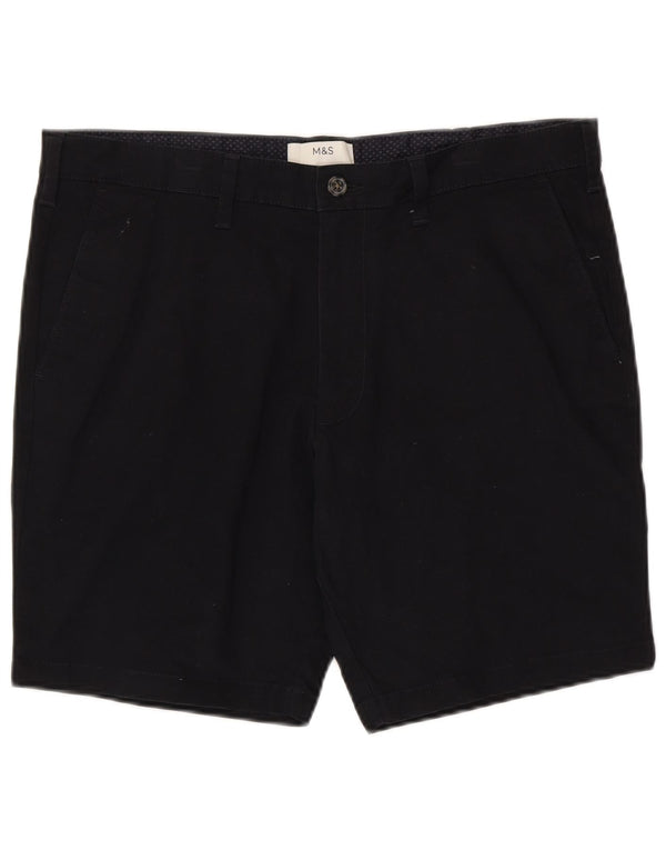 Shorts chino masculino Marks & Spencer W36 grande algodão azul marinho