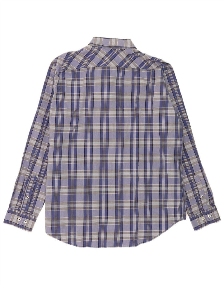 Camisa masculina CARRERA regular fit 2XL algodão xadrez azul