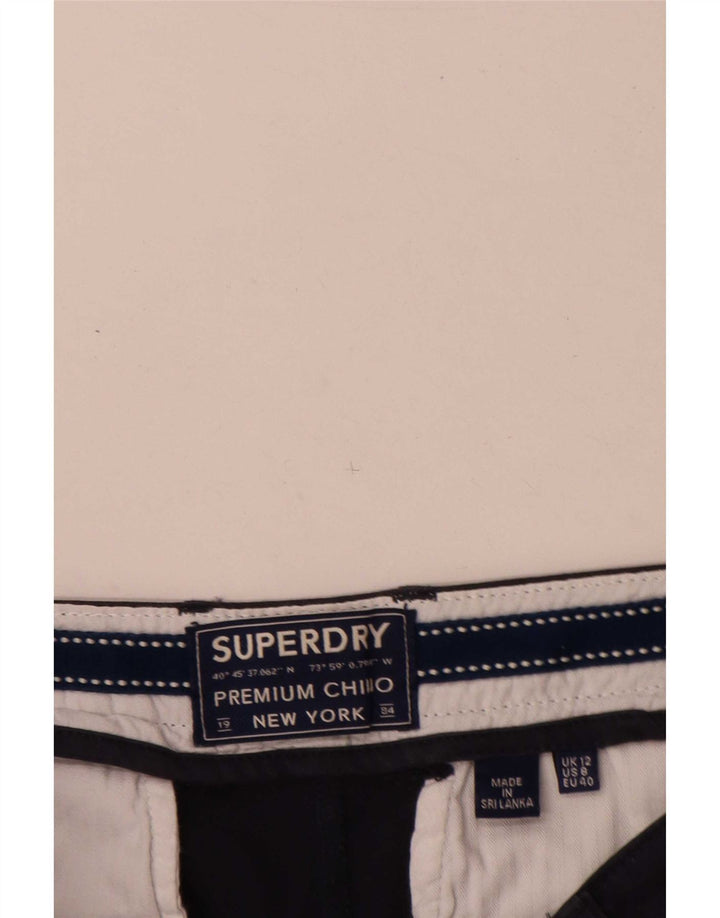 Superdry Womens Regular Chino Shorts UK 12 Médio W32 Azul Marinho Algodão