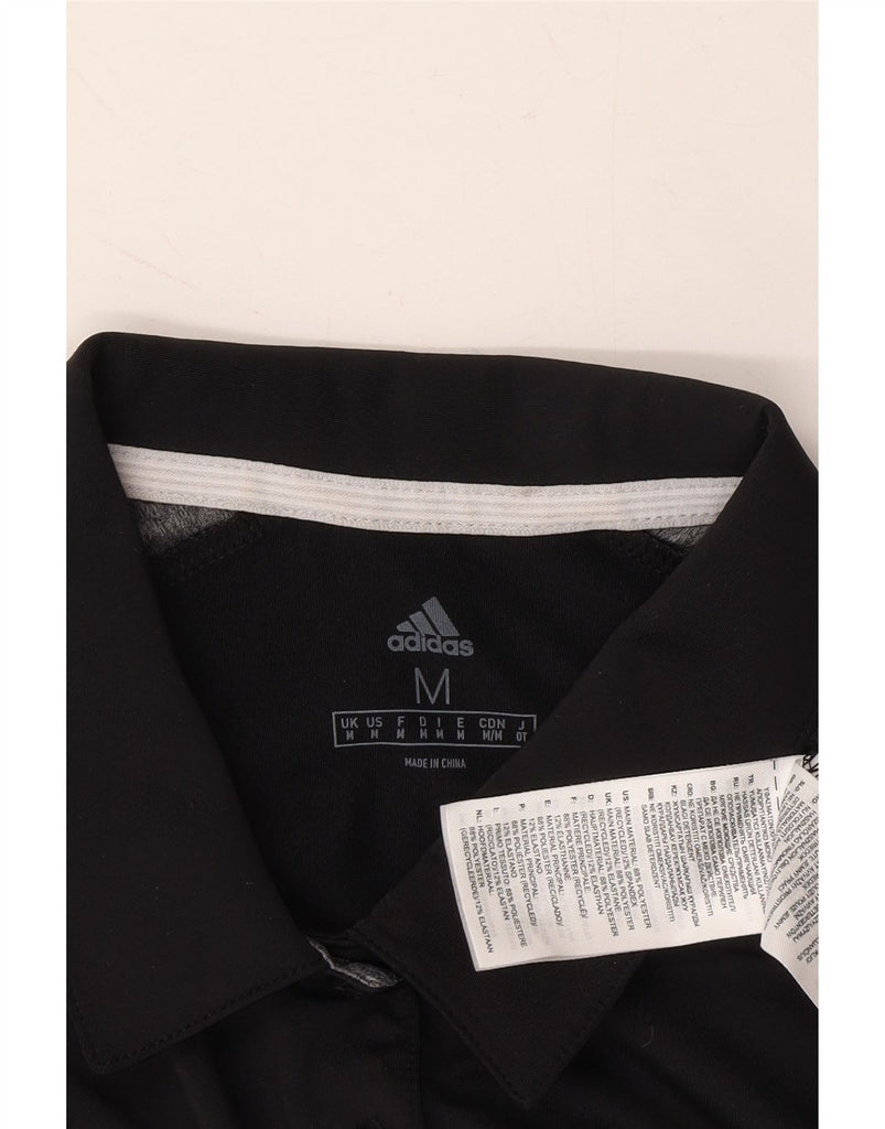 ADIDAS Womens Polo Shirt UK 14 Medium Black Polyester Vintage Adidas and Second-Hand Adidas from Messina Hembry 