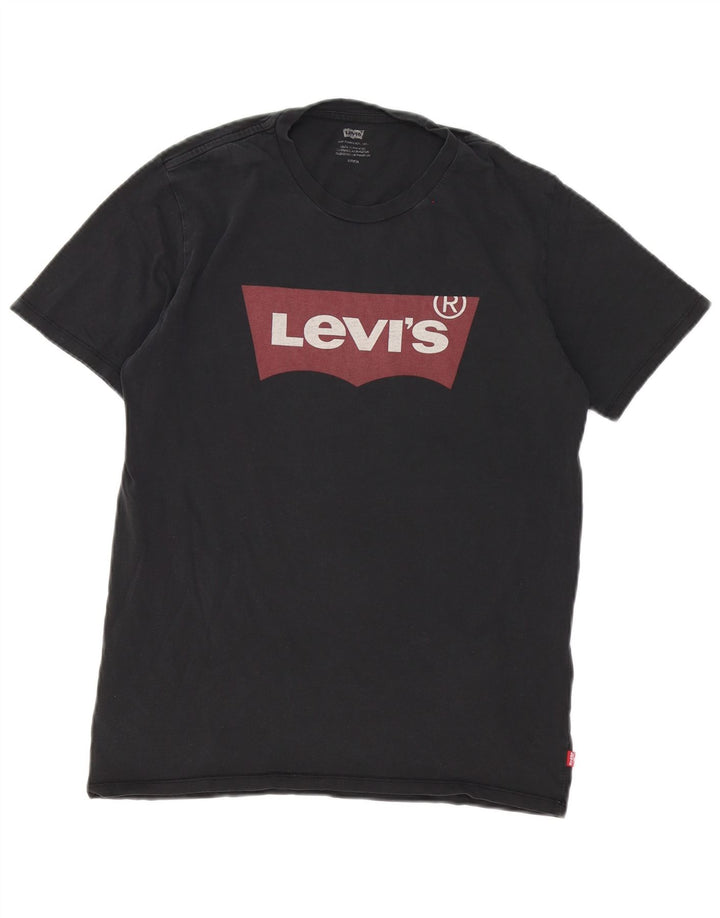 Camiseta gráfica masculina Levi's Top pequeno algodão preto