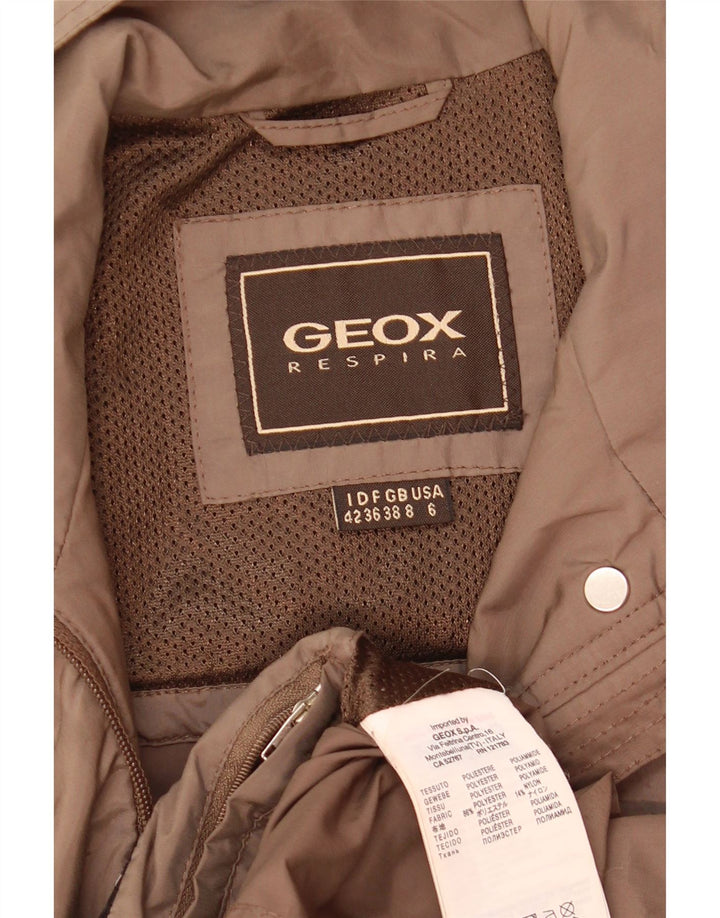 Geox Womens Respira Utility Jacket UK 8 Pequeno Poliéster Marrom