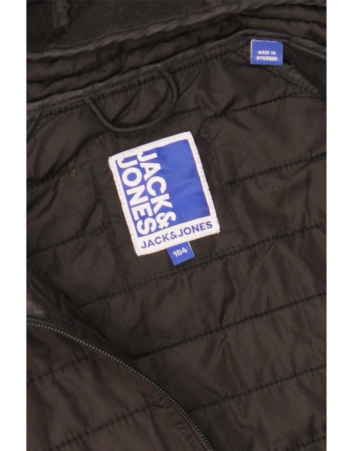 Jaqueta bomber com capuz para meninos Jack & Jones 13-14 anos preta