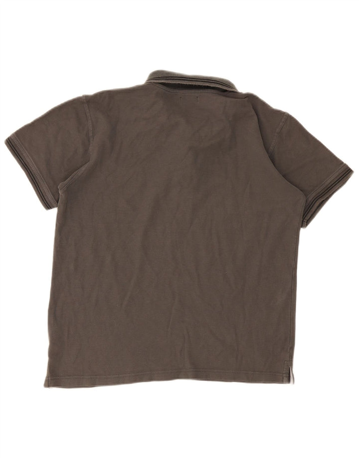 Camisa polo masculina Avirex grande algodão listrado cinza