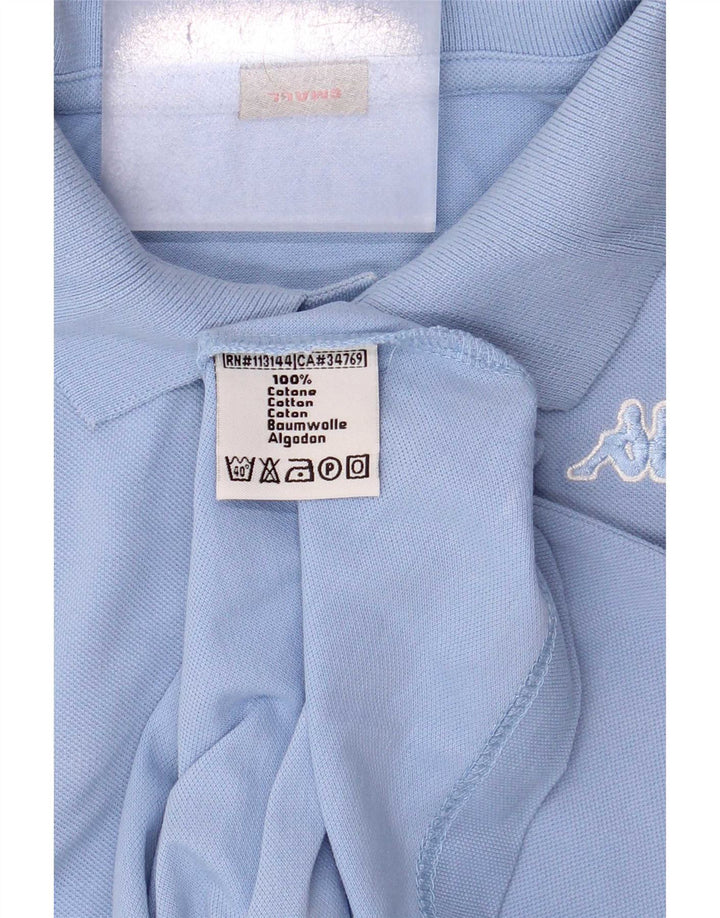 Camisa polo masculina Kappa pequena azul algodão