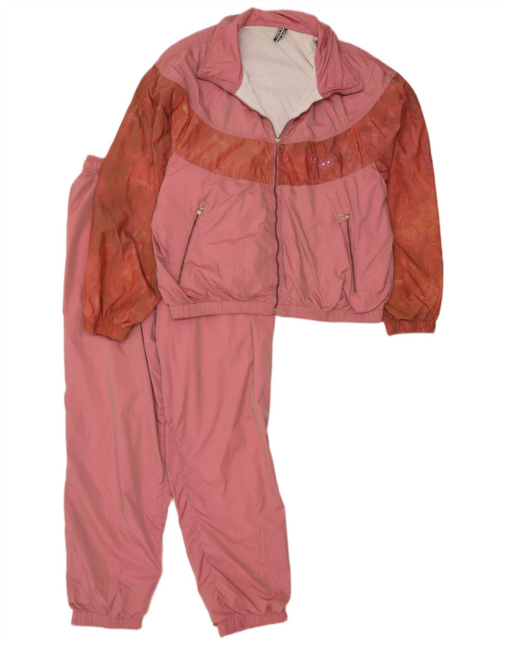 Fato de treino completo feminino Dubin Reino Unido 14 médio rosa colorblock poliamida retrô