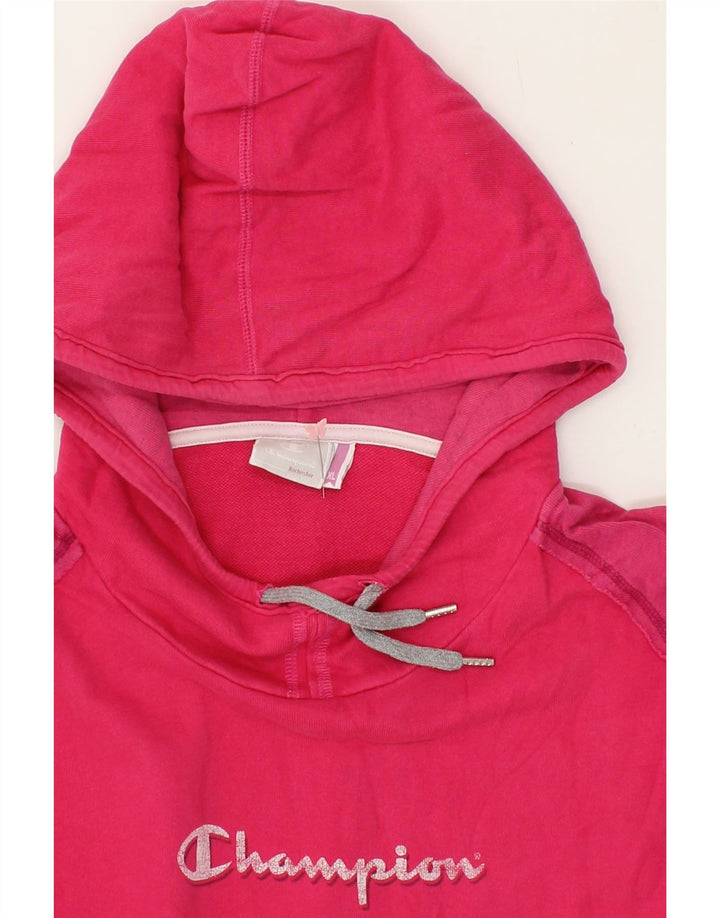 CHAMPION Womens Graphic Hoodie Jumper UK 18 XL Pink Vintage Champion and Second-Hand Champion from Messina Hembry 