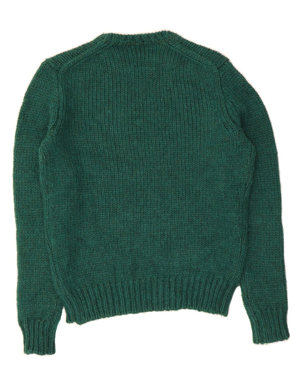 J. CREW Suéter masculino com gola redonda de lã verde médio