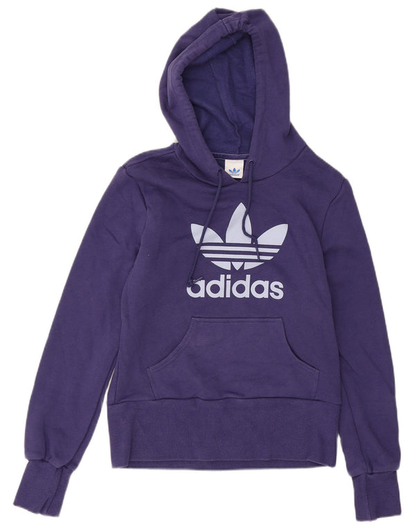 Suéter com capuz gráfico Adidas feminino 13-14 anos algodão roxo