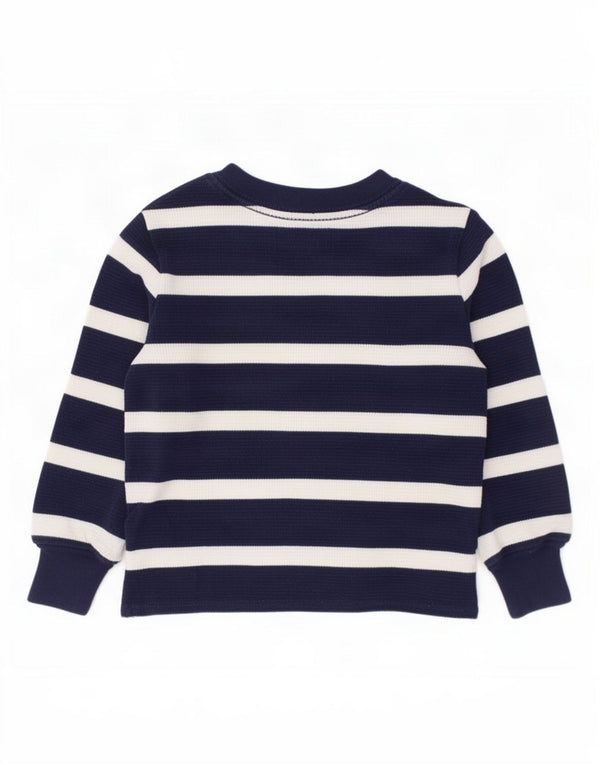 Polo Ralph Lauren Meninos Top regular manga comprida 2-3 anos listrado azul marinho