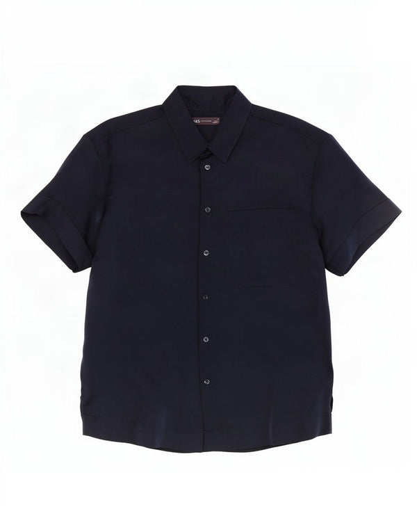 Blusa feminina de manga curta Marks & Spencer Reino Unido 12 médio azul marinho