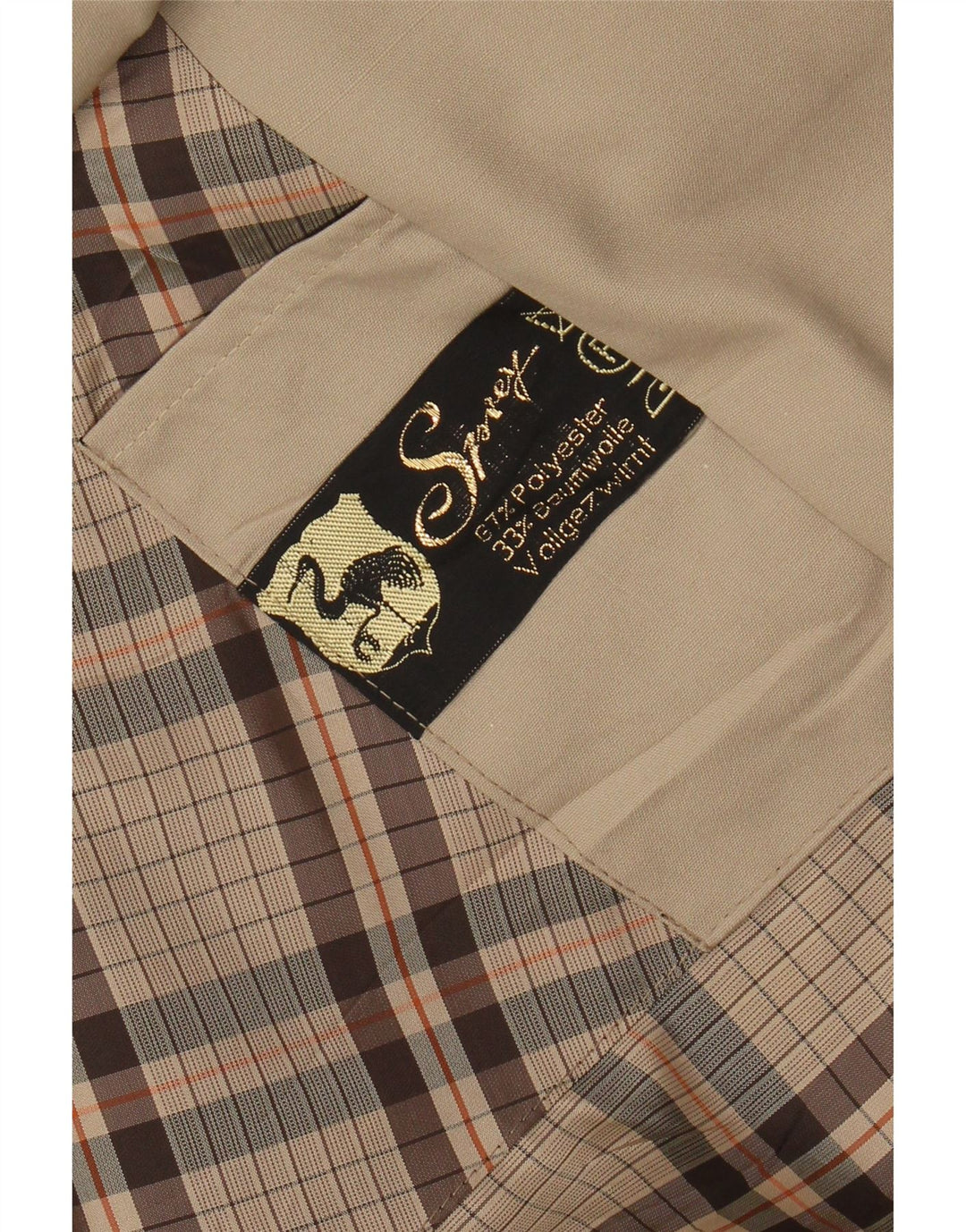 Trench Coat Masculino VINTAGE UK 40 Grande Poliéster Bege