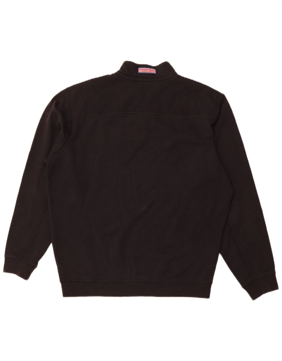 VINEYARD VINES Moletom masculino solto com zíper e gola alta, preto médio