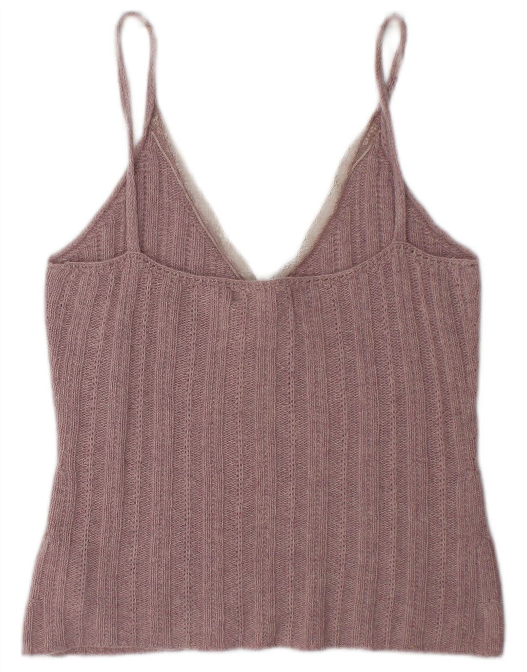 Zara Womens Crop Knit Cami Top Reino Unido 14 Grande Lã Rosa